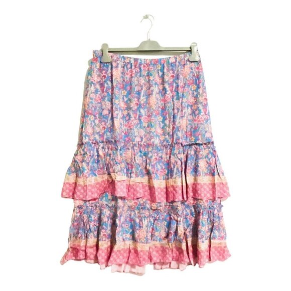 NWT Anthropologie  Tiered Midi Floral Print Skirt, 1X - Picture 4 of 14